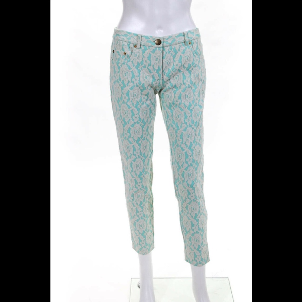 NWT Moschino Boutique Lace Overlay Skinny Jeans